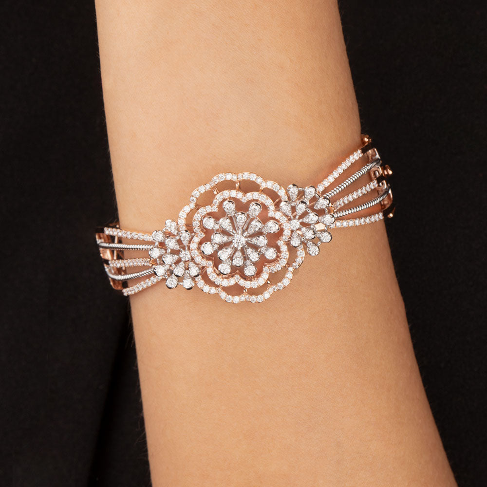 14K Rose Gold Diamond Kada - 2.52ct VS-SI-FG