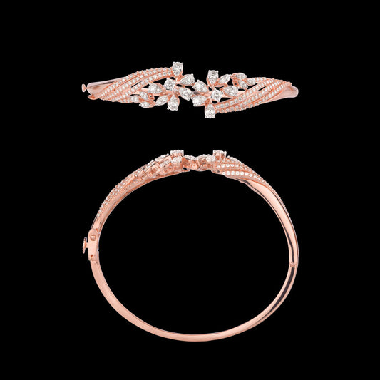 14K Rose Gold Diamond Kada - 1.91ct VVS-GH