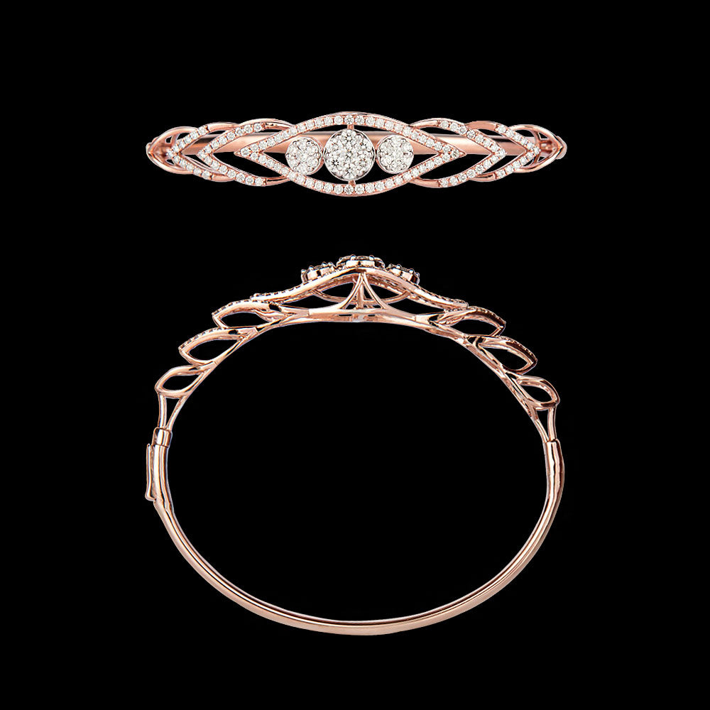 18K Rose Gold Diamond Kada - 1.38ct VVS-VS-GH