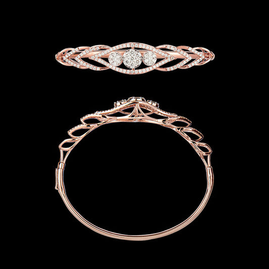 18K Rose Gold Diamond Kada - 1.38ct VVS-VS-GH