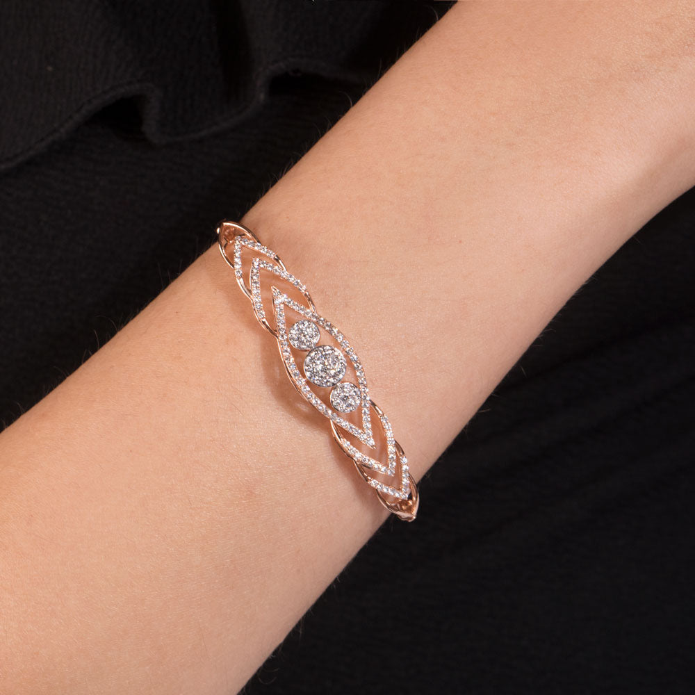 18K Rose Gold Diamond Kada - 1.38ct VVS-VS-GH