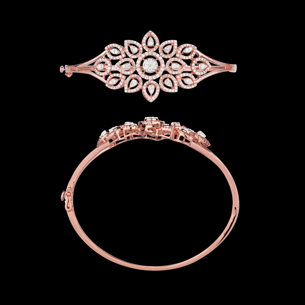 14K Rose Gold Diamond Kada - 1.43ct VVS-VS-GH