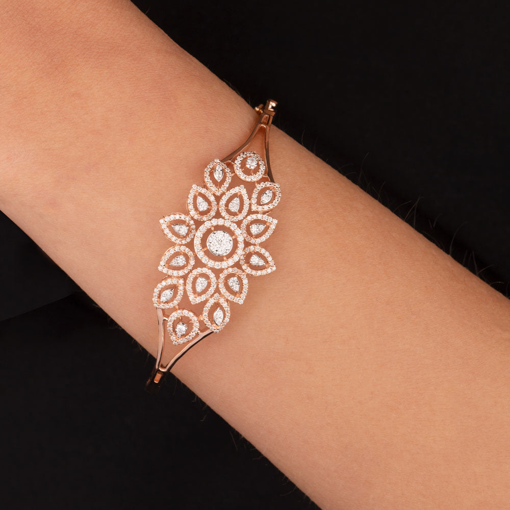 14K Rose Gold Diamond Kada - 1.43ct VVS-VS-GH