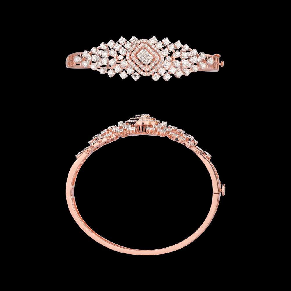 14K Rose Gold Diamond Kada - 3.248ct VVS-VS-HI