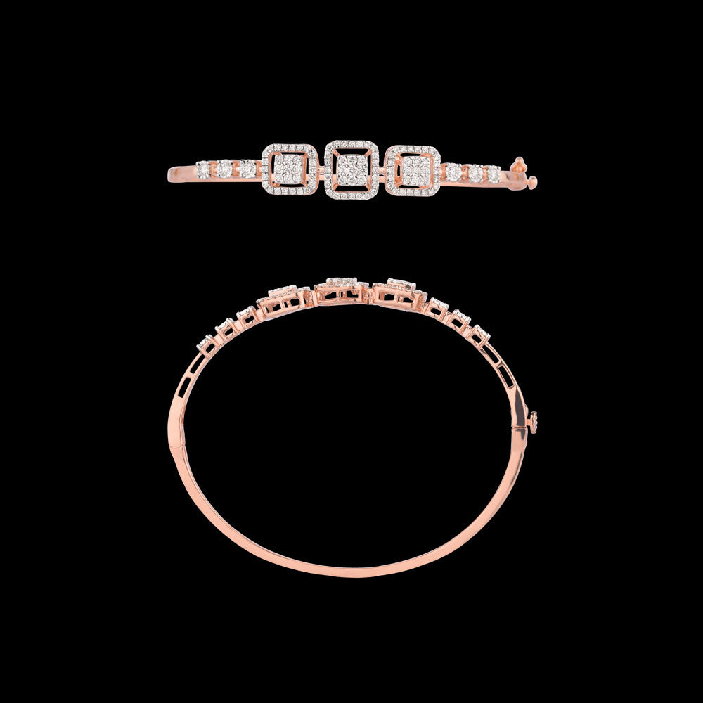 14K Rose Gold Diamond Kada - 1.022ct VVS-VS-HI