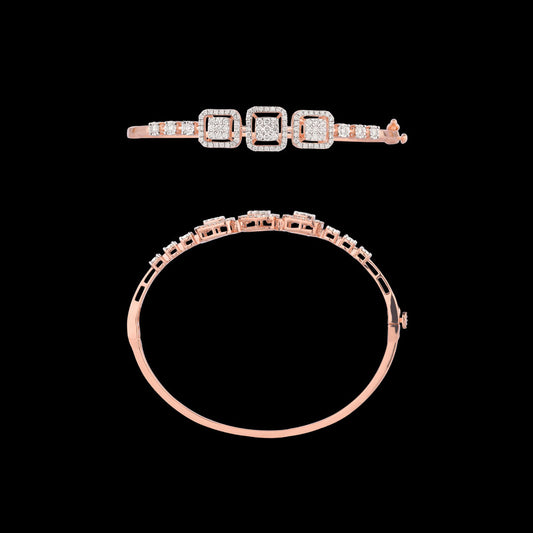 14K Rose Gold Diamond Kada - 1.022ct VVS-VS-HI