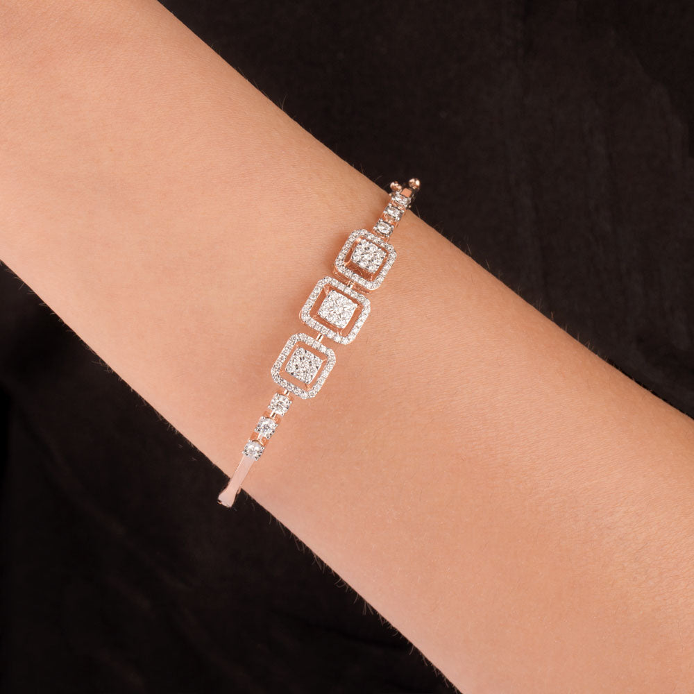 14K Rose Gold Diamond Kada - 1.022ct VVS-VS-HI