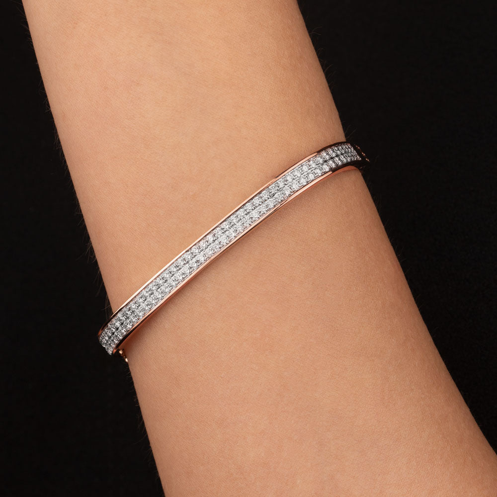 14K Rose Gold Diamond Kada - 1.98ct VS-SI-FG