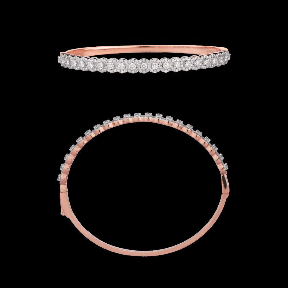 14K Rose Gold Diamond Kada - 1.78ct VS-SI-FG