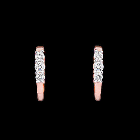 14K Rose Gold Diamond Earrings - 0.22ct VS-IJ