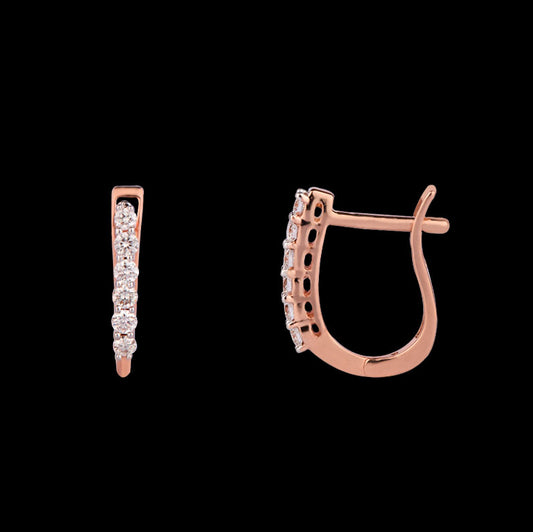 14K Rose Gold Diamond Earrings - 0.26ct VVS-VS-GH