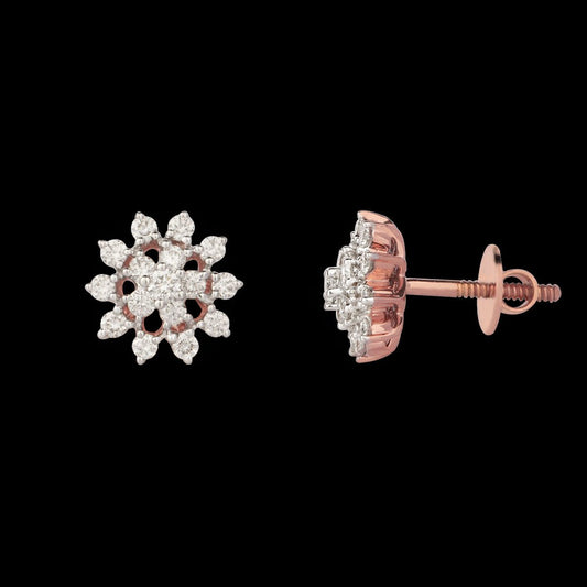 14K Rose Gold Diamond Earrings - 0.65ct VVS-VS-GH
