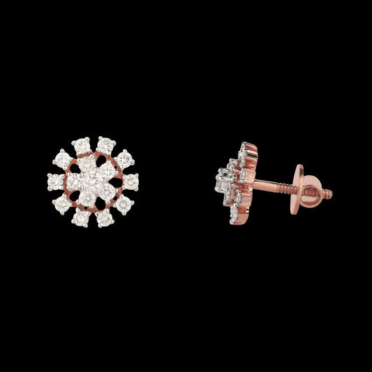 14K Rose Gold Diamond Earrings - 0.66ct VS-GH