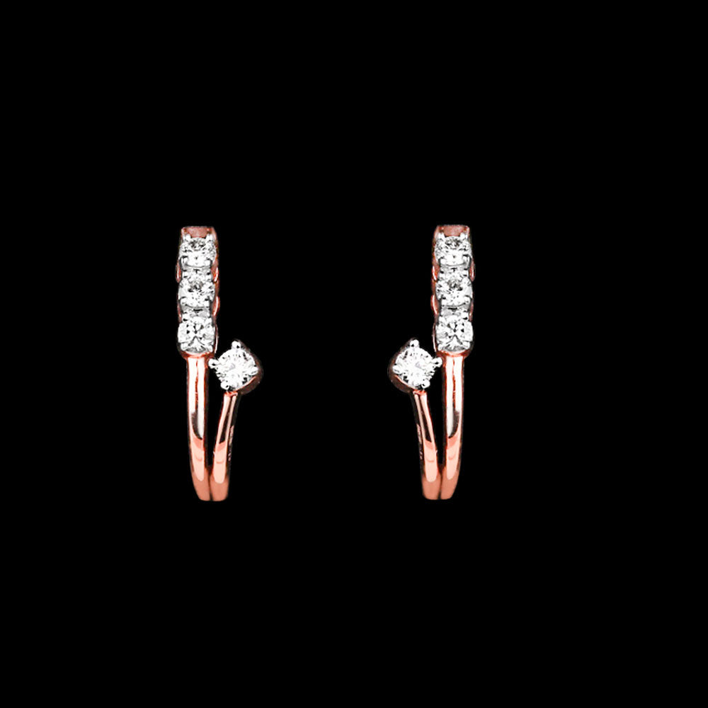 14K Rose Gold Diamond Earrings - 0.2ct SI-IJ