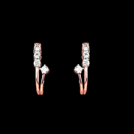 14K Rose Gold Diamond Earrings - 0.2ct SI-IJ