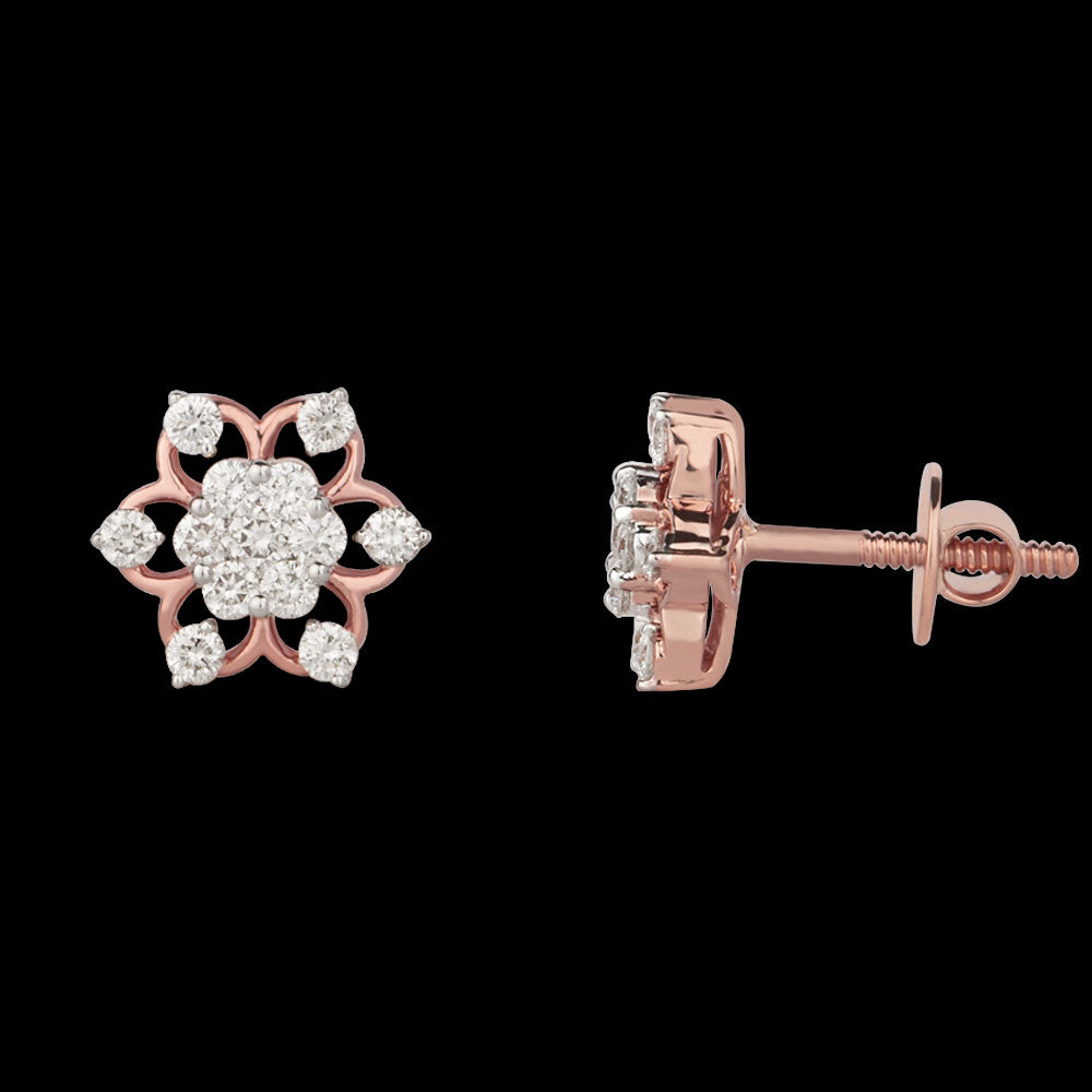 14K Rose Gold Diamond Earrings - 0.56ct VS-IJ