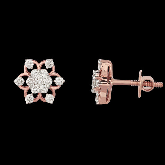 14K Rose Gold Diamond Earrings - 0.56ct VS-IJ