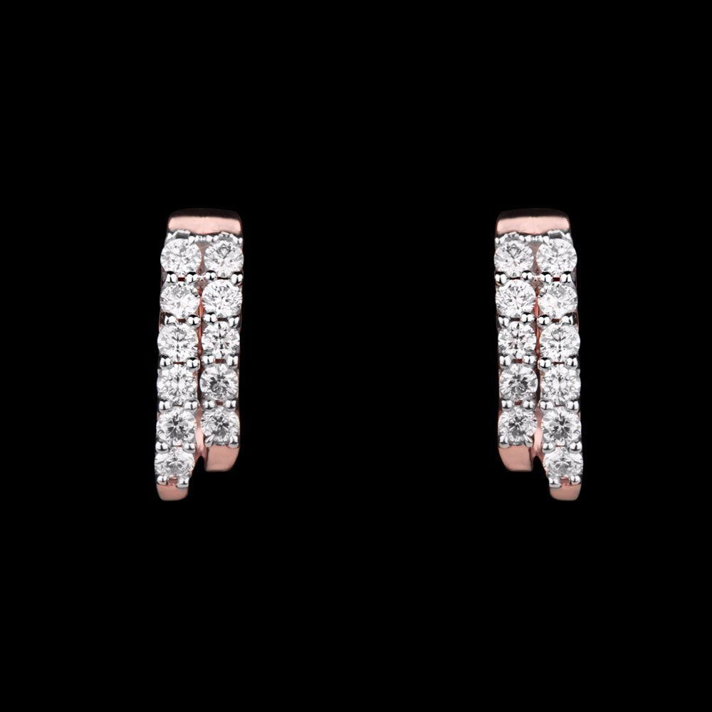18K Rose Gold Diamond Earrings - 0.515ct VS-GH