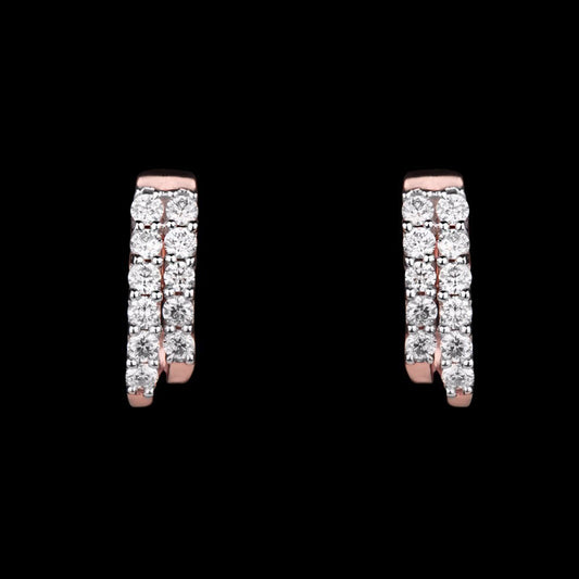 18K Rose Gold Diamond Earrings - 0.515ct VS-GH
