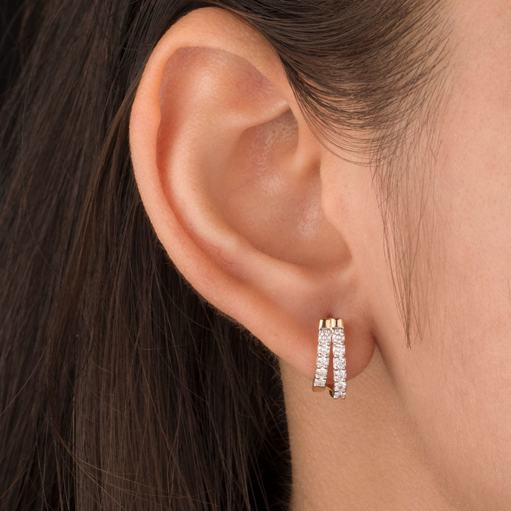 18K Rose Gold Diamond Earrings - 0.515ct VS-GH