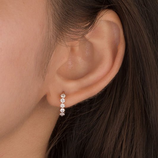 18K Rose Gold Diamond Earrings - 0.489ct VVS-VS-GH