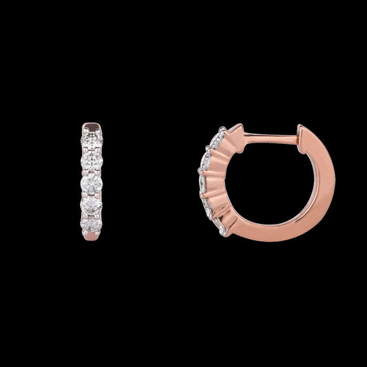 18K Rose Gold Diamond Earrings - 0.512ct VVS-VS-GH
