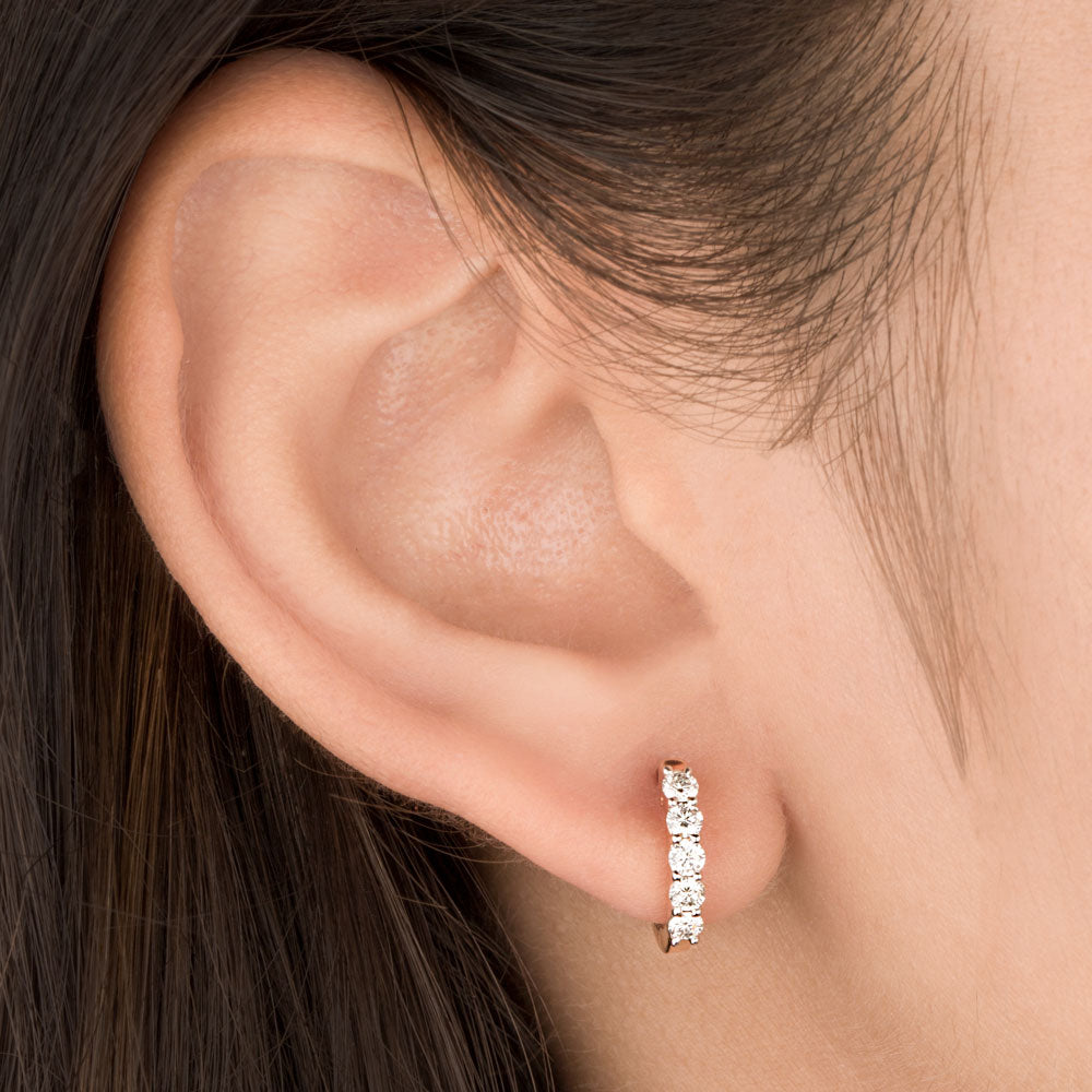 18K Rose Gold Diamond Earrings - 0.512ct VVS-VS-GH