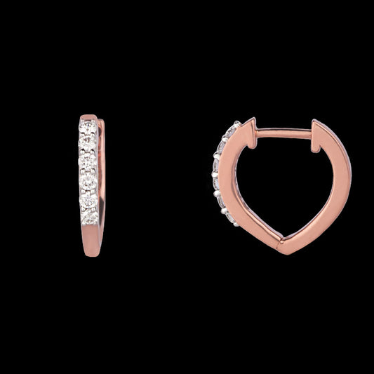 14K Rose Gold Diamond Earrings - 0.357ct VS-GH