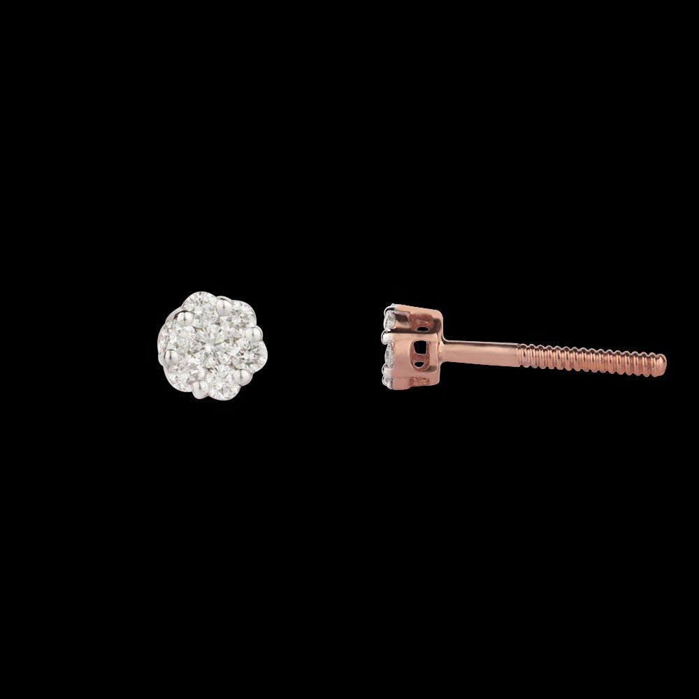14K Rose Gold Diamond Earrings - 0.19ct SI-GH
