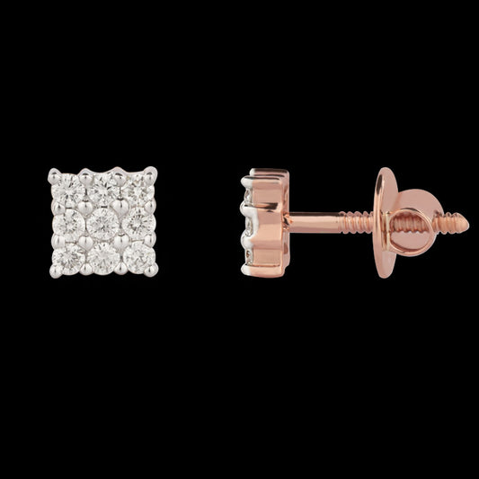 14K Rose Gold Diamond Earrings - 0.36ct SI-GH