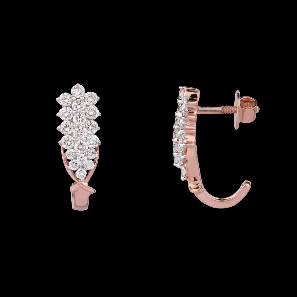14K Rose Gold Diamond Earrings - 1.05ct VVS-VS-IJ