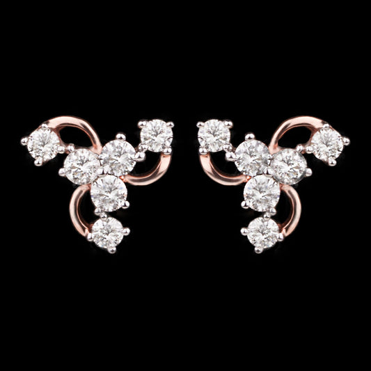14K Rose Gold Diamond Earrings - 0.49ct SI-IJ