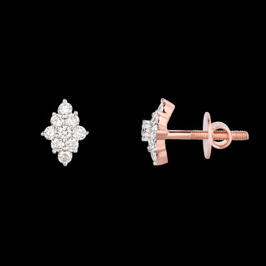 18K Rose Gold Diamond Earrings - 0.438ct VVS-VS-IJ