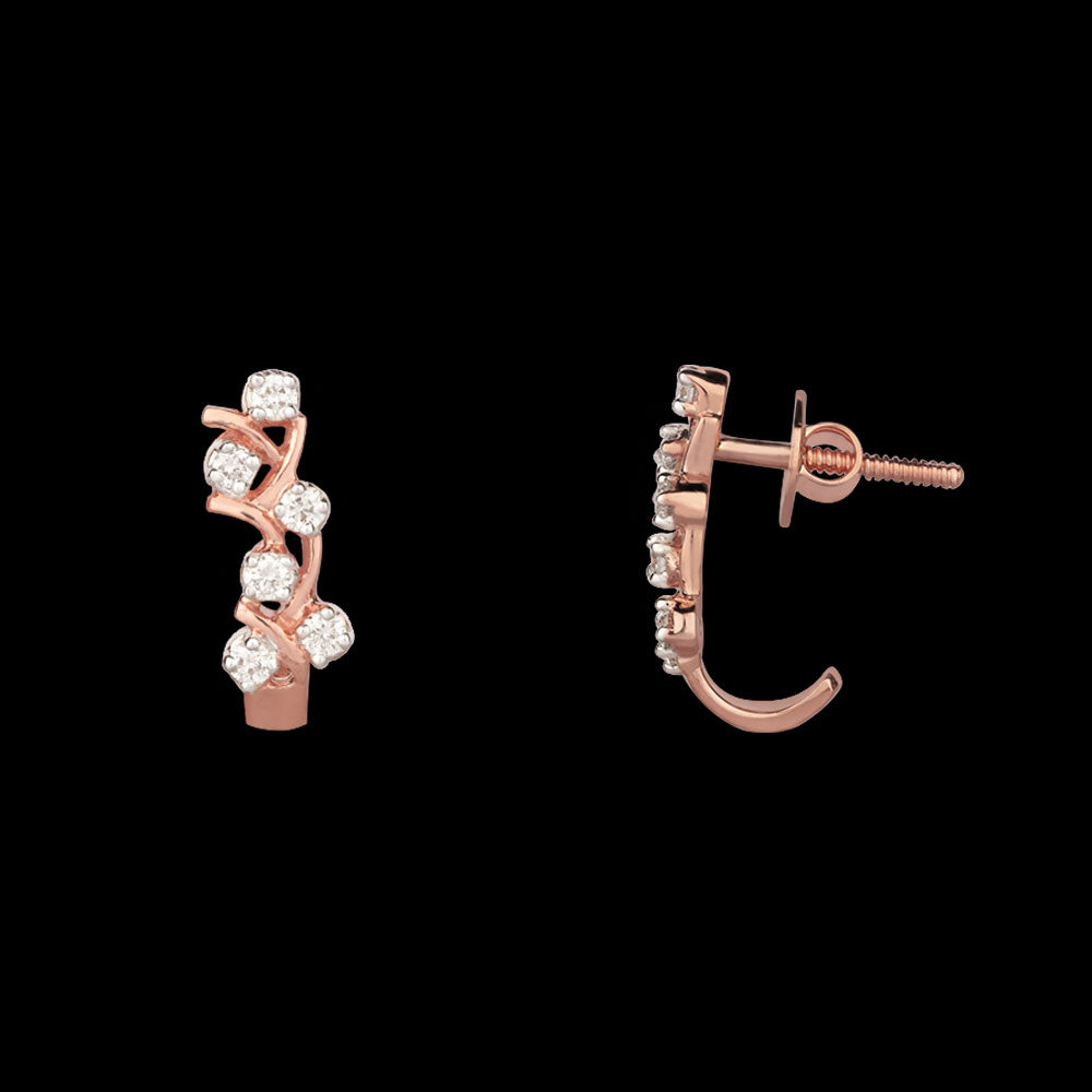 14K Rose Gold Diamond Earrings - 0.36ct SI-HI