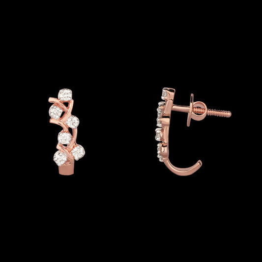 14K Rose Gold Diamond Earrings - 0.36ct SI-HI