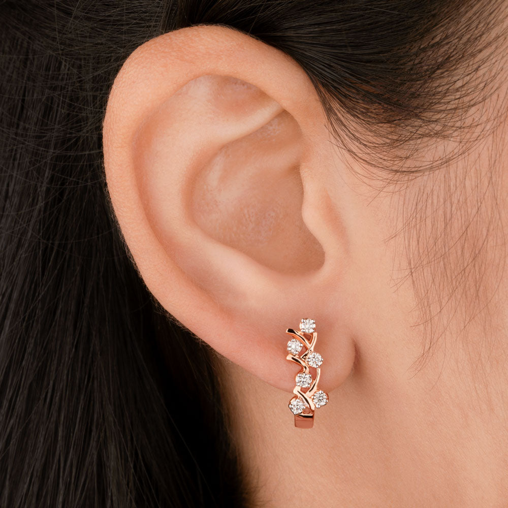 14K Rose Gold Diamond Earrings - 0.36ct SI-HI