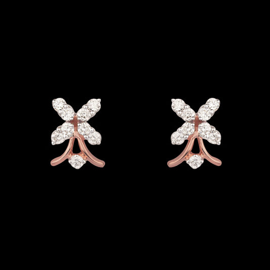 14K Rose Gold Diamond Earrings - 0.46ct SI-IJ