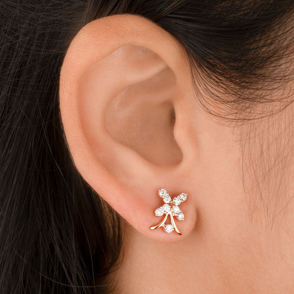 14K Rose Gold Diamond Earrings - 0.46ct SI-IJ