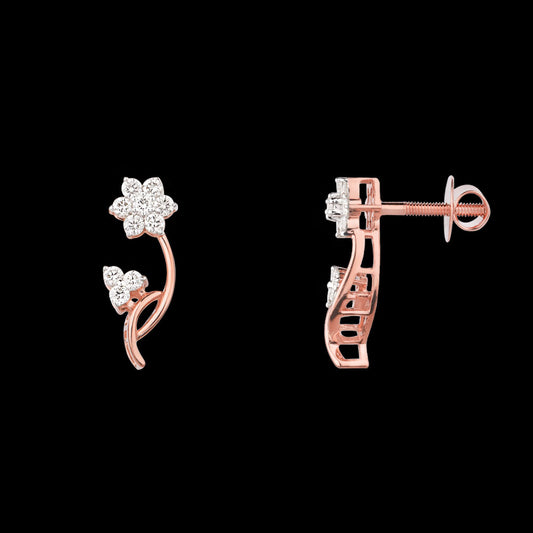 14K Rose Gold Diamond Earrings - 0.5ct SI-GH