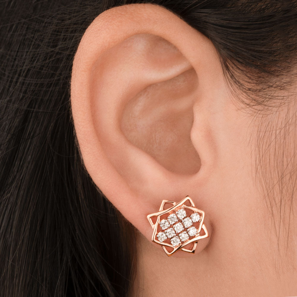 14K Rose Gold Diamond Earrings - 0.52ct SI-IJ