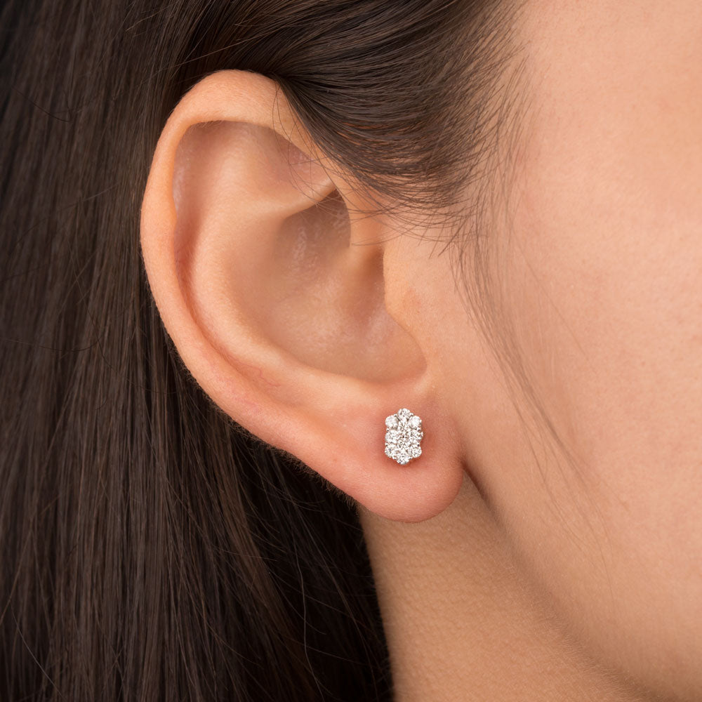 14K Rose Gold Diamond Earrings - 0.41ct SI-IJ