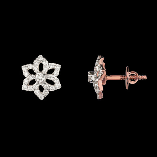 14K Rose Gold Diamond Earrings - 0.65ct SI-GH