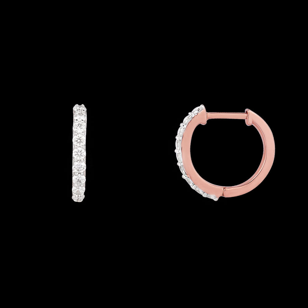 14K Rose Gold Diamond Earrings - 0.39ct SI-GH