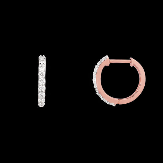 14K Rose Gold Diamond Earrings - 0.39ct SI-GH