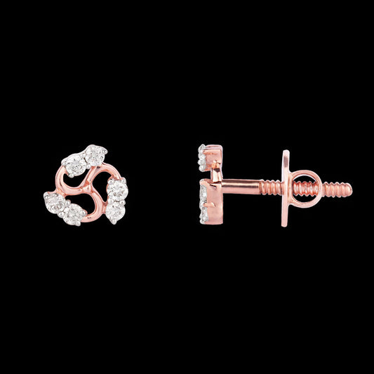 14K Rose Gold Diamond Earrings - 0.18ct SI-GH