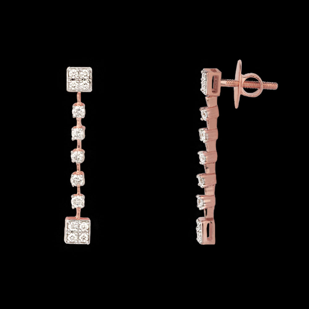 14K Rose Gold Diamond Earrings - 0.47ct VS-IJ