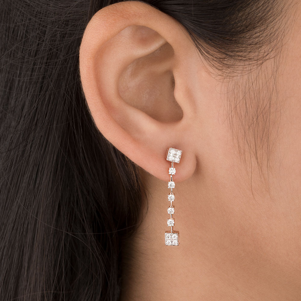 14K Rose Gold Diamond Earrings - 0.47ct VS-IJ