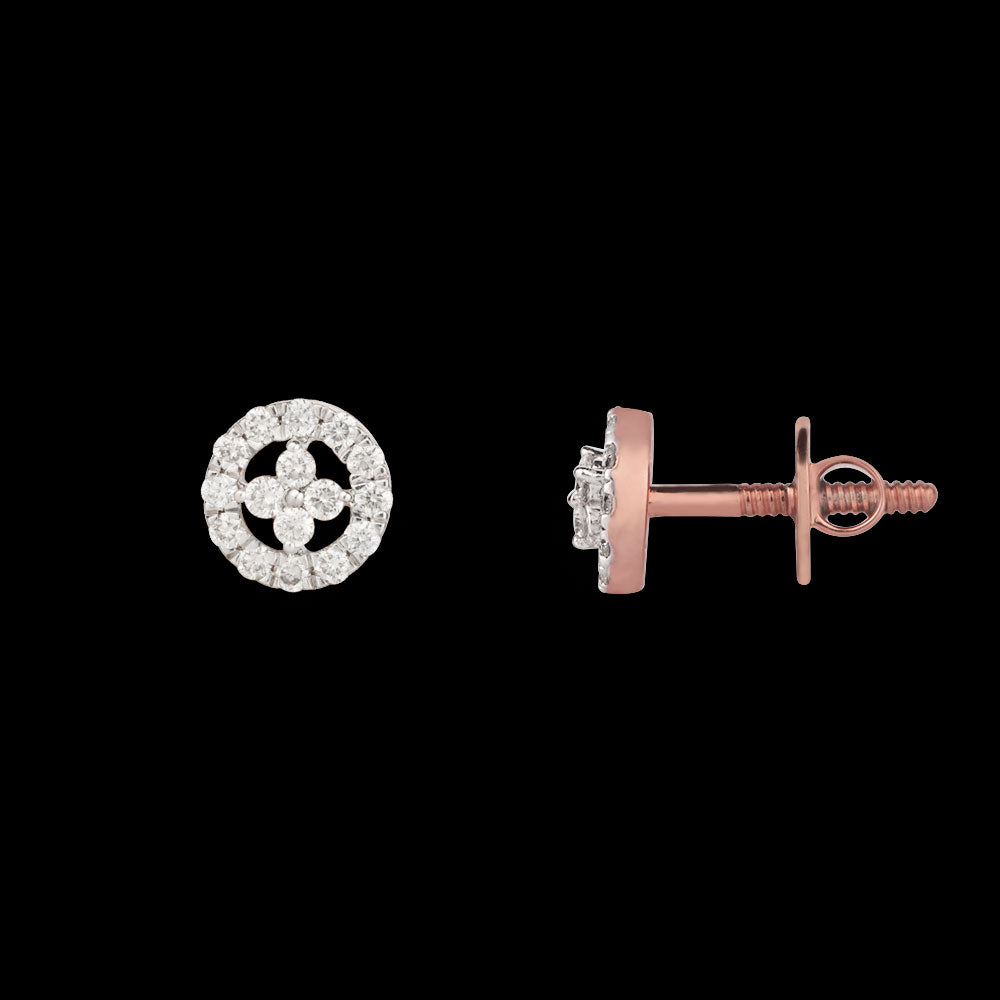 14K Rose Gold Diamond Earrings - 0.32ct SI-GH