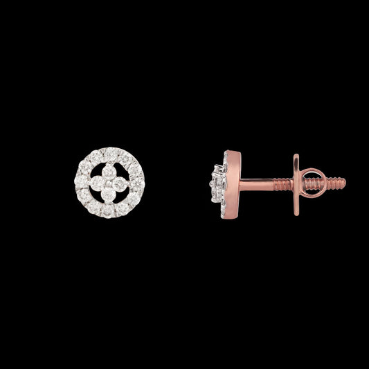 14K Rose Gold Diamond Earrings - 0.32ct SI-GH
