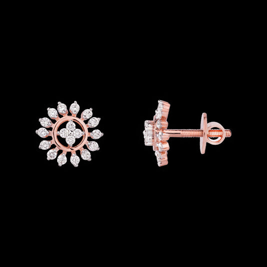 14K Rose Gold Diamond Earrings - 0.43ct SI-GH